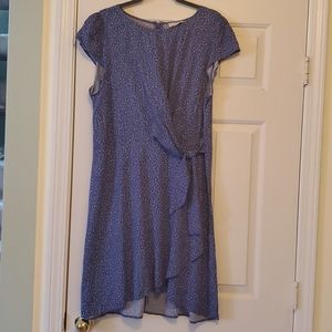 Loft Outlet Blue Faux Wrap Dress Size 16